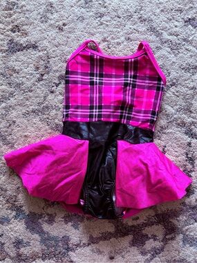 3/$50 Custom Plaid Black & Pink Tutu Dance Costume